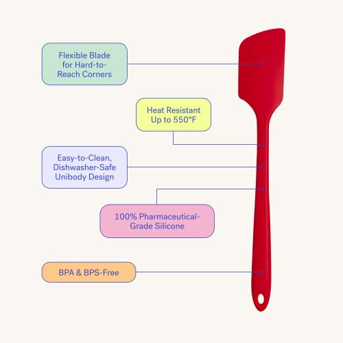 Image of GIR: Get It Right Premium Silicone Spatula | Heat-Resistant up to 550F | Seamless, Nonstick Extra Long Spatula for Cooking, Baking, and Mixing | Pro - 16 IN, Black