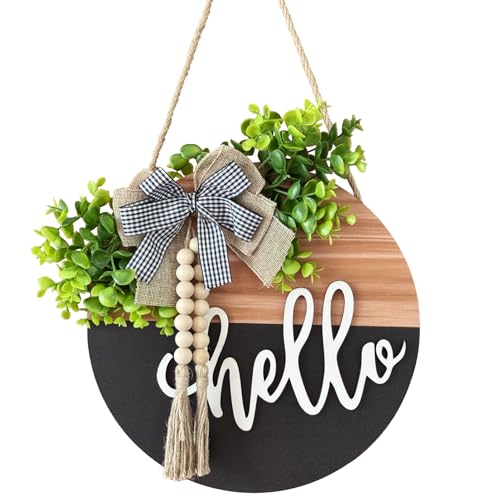 Welcome Wood Door Sign for Front, Decor for Farmhouse Porch,