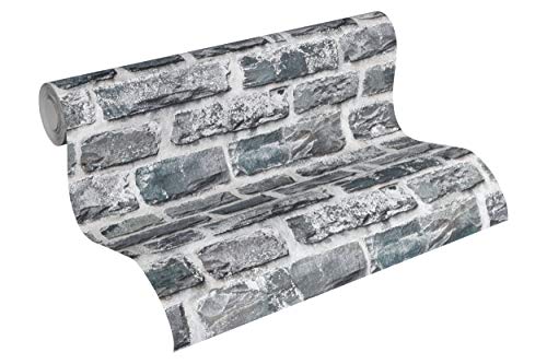 A.S. Création Livingwalls Vliestapete Neue Bude 2.0 Tapete in Naturstein Optik 10,05 m x 0,53 m bunt grau schwarz Made in Germany 361404 36140-4