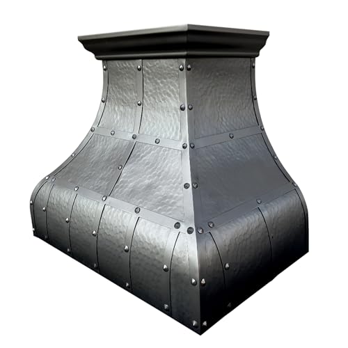 Image of SINDA Hand-Hammered Copper Vent Hood Comes with SUS304 Professional Range Hood Insert, Wall Mount, Light Hammered-Oil Rubbed Bronze, 30 inchW x 27 inchH, H13TRLOW3027 (In Stock)