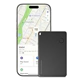Wallet Tracker Card, Rechargable, Works with Apple Find My, iPhone (iOS Only), Bluetooth Item Locator for Luggage, Bags, Passport, IP68 Waterproof (1 Pack)