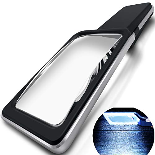 MagniPros 3X(300%) Magnifying Glass with [10 Anti-Glare & Fully Dimmable LEDs]-Evenly Lit Viewing