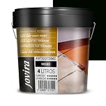 JOVIRA PINTURAS Impermeabilizante Antigoteras, Terraza Antigoteras Caucho Elástica, pintura de terrazas, evita filtraciones en todo tipo de cubiertas y terrazas. (4 Litros, Negro) A-43