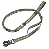 Taktische Hundeleine mit Frosch-Karabiner (Luftfahrt-Aluminium) – Robuste Nylon Führleine mit 2 Griffen für maximale Kontrolle – Reflektierend & Reißfest für Groß- und Mittelgrößestarke Hunde (Grün)