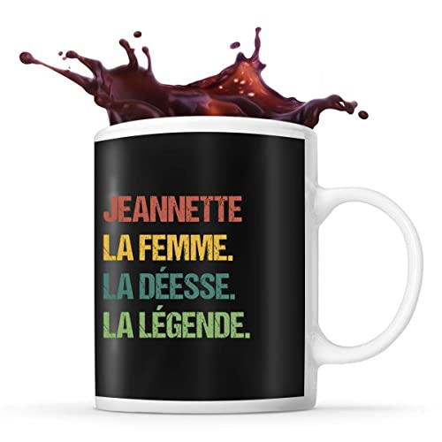 Mug Jeannette la Déesse la Légende Vintage | Tasse Prénom Cadeau Anniversaire Humour