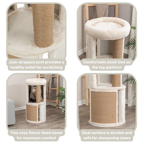 Torre para gatos TRIXIE Giorgia con Cama y Poste Rascador Beige miniatura 4