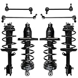 Detroit Axle - 8pc Struts Sway Bars for 2006-2014 Honda Ridgeline, 2007 2008 2009 2010 2011 2012 2013 Front Rear 4 Struts with Coil Spring Assembly 4 Sway Bars Replacement Suspension Kit Strut Shock