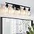 DIKAIDA 5-Light Black Bathroom Vanity Light, Modern Vanity Lighting Fixture for Bathroom, 31" Matte Light Fixture, Wall Sconces with Clear Glass Shade, Black Bathroom Wall Light Over Mirror