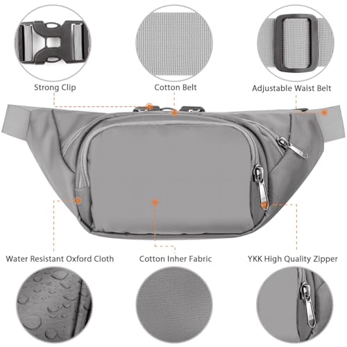 Image of Large Fanny Pack for Women Men - Syican Waist bag with 3-Zipper Pockets, Gifts for Enjoy Sports Traveling Workout Casual Hands-Free crossbody bags Fits MAX 7.9'' iPad & 6.6'' Phone