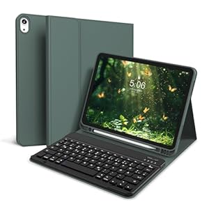 zoyu Tastatur Hülle für iPad (A16) 11 Zoll 2025/10. Generation 2022 10.9 Zoll, Magnetische Abnehmbare Kabellose, Bluetooth-Keyboard, QWERTZ, Nachtgrün