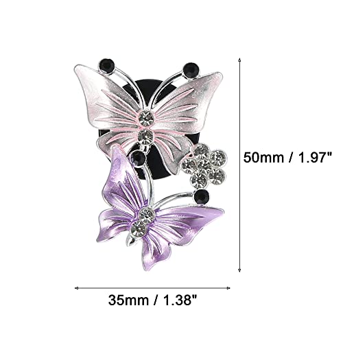 Image of X AUTOHAUX Car Butterfly Shape Clips for Air Conditioner Outlet Vent Decorations Clip Pink 4 Pcs