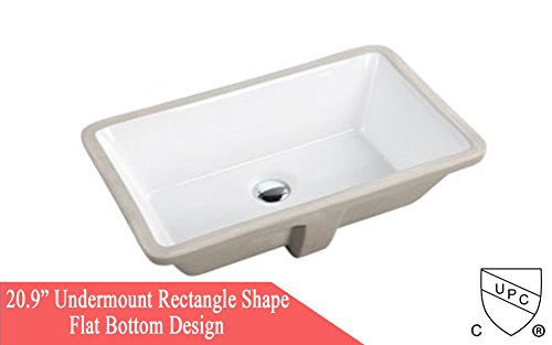 20.9 Inch Rectrangle Undermount Vitreous Ceramic Lavatory Vanity Bathroom Sink Pure White #TOP1