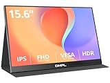 DHPL Tragbarer Monitor, 39,6 cm (15,6 Zoll) FHD 1080P IPS – Intelligente Hülle + integrierte Lautsprecher, VESA-Unterstützung, USB-C & HDMI-Anschlüsse, kompatibel mit Laptop, Mac, PC, PS5, Xbox