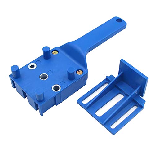 Kit de gabarito de cavilhar de metal com orifício reto para trabalhos em madeira - azul