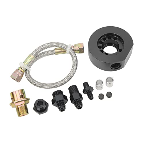 Oil Filter Sandwich Plate Adapter, 11Pcs Vtec Head Conversion Kit Oil Filter Sandwich Plate Adapter Aluminum Replacement For Acura Ls B18 B20(Black) #TOP5