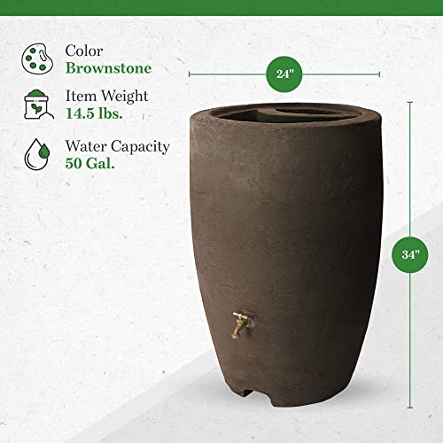 Algreen Products 86312 Algreen Athena 50 Gallon Plastic Outdoor Rain Barrel thumb #2