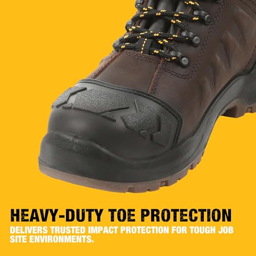 DEWALT Hadley Men's Waterproof, Steel Safety Toe Work Boot, Brown Crazy Horse, 124