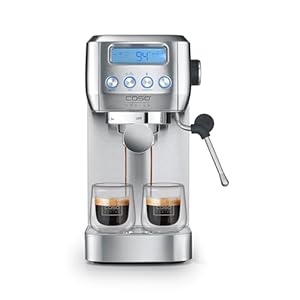 CASO EspressoGourmet Crema – Siebträgermaschine, Espressomaschine, mit Milchaufschäumer, Espresso, Cappuccino, Siebträger aus Edelstahl, 20 bar ULKA-Pumpe, Kaffeemaschine Kaffeepulver, ESE Pads