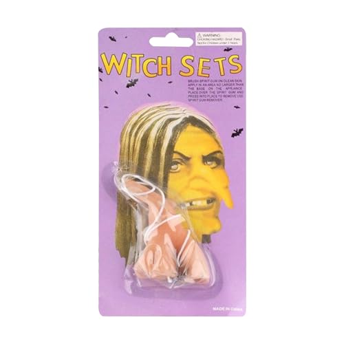 Zuasdvnk Prótesis de nariz de bruja, nariz protésica realista para cosplay, suministros de disfraz de Halloween para eventos temáticos, centros comerciales, espectáculos, teatro, bailes de máscaras