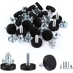 Patines Regulables Para Muebles AIEX 6,35mm Patas para Muebles Regulables, 16 Piezas Niveladores de Muebles con Tuerca en T, Patas para Muebles Madera para Muebles para Patas de Muebles Armario (M6)
