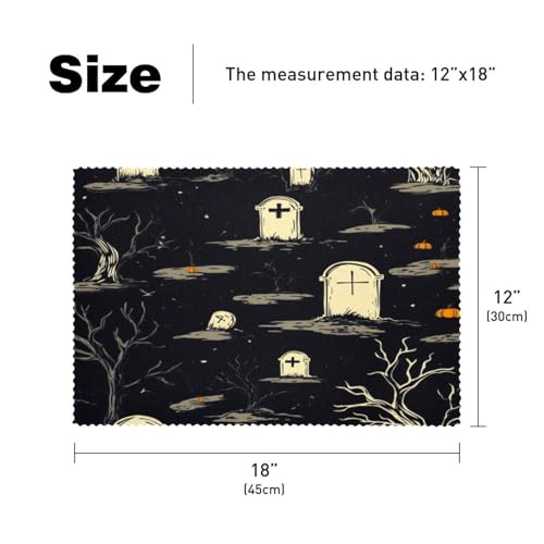 Set de table Halloween résistant à la chaleur lot de 6 grand format - 6