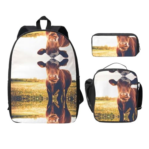 Sac à dos d'école avec boîte repas et trousse pour soulager le dos des élèves