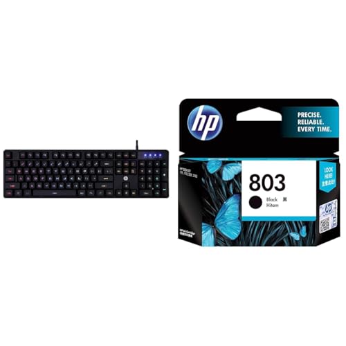 Image of HP K300 Backlit Membrane Wired Gaming Keyboard with Mixed Color Lighting, 4 LED Indicators, Matte Fi