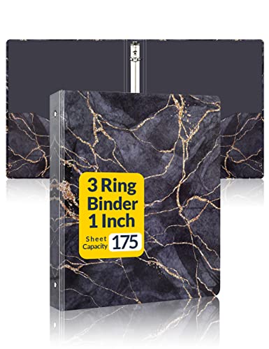 SUNEE 3 Ring Binder, 1 Inch, Cute Binder with 2 Pockets,...