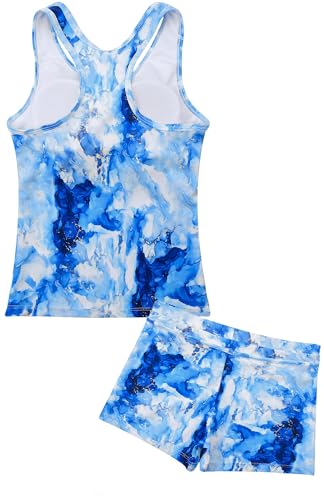 Image of Uhnice Girls Swimsuit Two Piece Tankini Swimwear with Boyshort