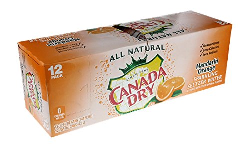 Canada Dry Mandarin Orange Sparkling Seltzer Water, 12 Ounce (24 Cans)