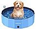Meowant Piscine pour Chien, Piscine Enfant Pliable Grand Conseil du PP Portable Bassin pour Chien Chat Animaux Mise à Niveau, Douche pour Chien, Anti-Glissant, Extérieur Intérieur (S)