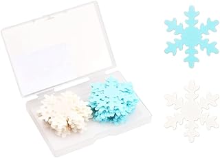 Edible Snowflake Cake Cupcake Topper, 50Pcs 5cm Edible Frozen Cake Topper, Winter Cupcake Topper, Edible Snowflake Cake Cu...