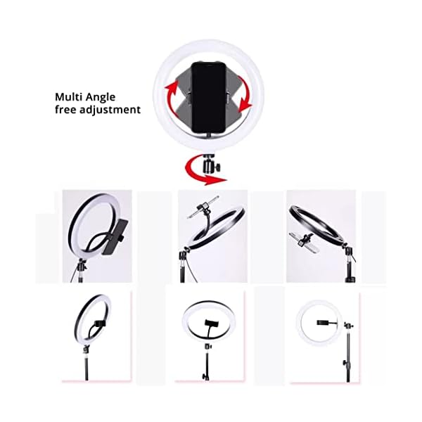 HCFSUK Fülllicht Dimmbares LED-Ringlicht 26cm USB Make-up Ringlampe mit Handyhalter Stativ für Selfie-Kameraaufnahmen… – Bild 8