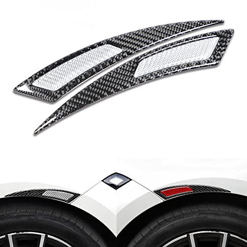Image of Fender Anti-Scratch Protector Trim,Carbon Fiber Emblem Protector Fender Molding Side Stickers Decals Badge Sports Decoration Lossless Installtion Accessories 2 Packs Silver