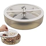 Veasbuu 蓋付き が 付属 している 仕切り 付き の 盛り付け 用 トレイ | 4 つ の 仕切り が ある クッキー 収納 用 の ボックス | フルーツプレートトレー,クッキー ナッツ ポテトチップス パーティー アパート ピクニック 家族集まり 休日 リビングルーム用