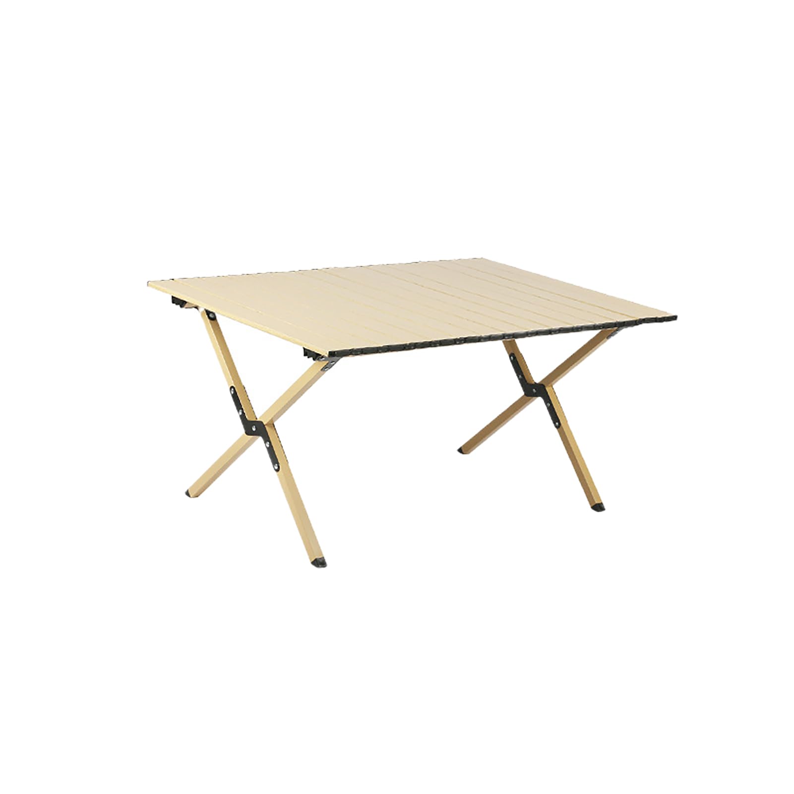 Table camping noire enroulable 86x60 cm au design minimaliste et épuré