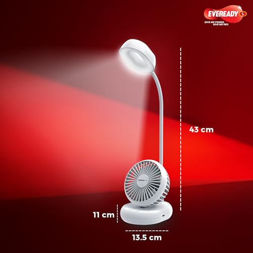 Image of Eveready FE06 Everflo Aries Rechargeable Fan, White
