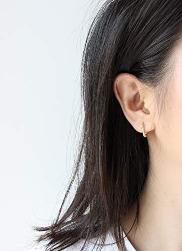 Me&Hz 14K Gold Colored Square Huggie Hoop Earrings For Women Girls Cartilage Sleeper Tiny Gold Hoops Oval U Shaped Rectangle Huggie Earrings #TOP6