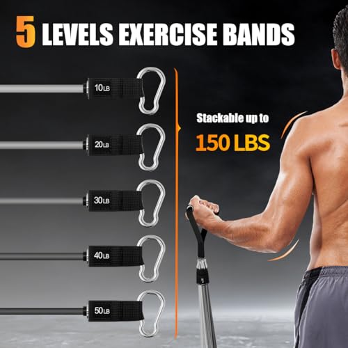 WHATAFIT Resistance Bands, Exercise Bands,Resistance Bands for Working Out, Work Out Bands with Handles for Men and Women Fitness, Strength Training Home Gym Equipment - Image 6