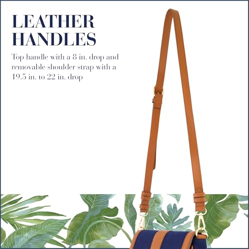 Image of Tommy Bahama Women's Crossbody Bag Purse, Flap Shoulder Handbag with Adjustable Strap and Leather Trim