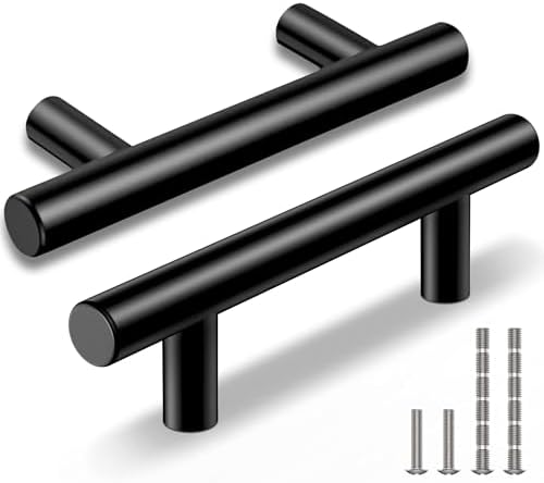 Vakoo 30 Pack Cabinet Handles, 5 Inch Length, Stainless Steel Drawer Pulls with 3 Inch Hole Center - Matte Black