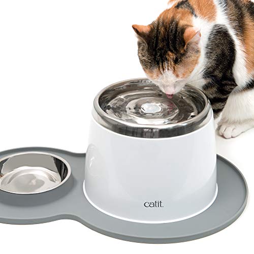 Catit Peanut Shape Cat Placemat, Gray, 17.5” X 11.4” #TOP2