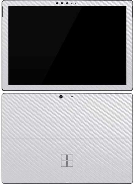Skinit Decal Tablet Skin Compatible with Surface Pro 7 - White Carbon Fiber Specialty Texture Material Design