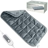 Weighted Heating Pad for Back Pain & Period Cramps,2.8lb Moist Heated Pad for Abdomen, Legs & Muscles,5 Heat Levels, 2-Hour Auto Shut-Off, Gifts for Men Women UL Certified, 12' x 24'
