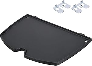 Denmay 6558 32 x 21.8 cm Cast Iron Grill Plate for Weber Q100, Q120, Q1000, Q1200, Q1400 Series Gas Grills Replacement Parts Griddle Accessories