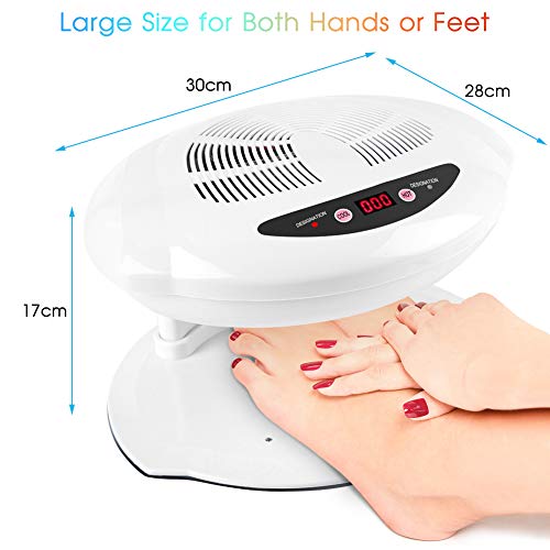 Nail Polish Dryer For Both Hands And Feet, 2 In 1 Cool/Warm Air Blow Temperature Sensor Nail Polish Dryer Machine For Salon And Home, Us Plug 110V, White #TOP3