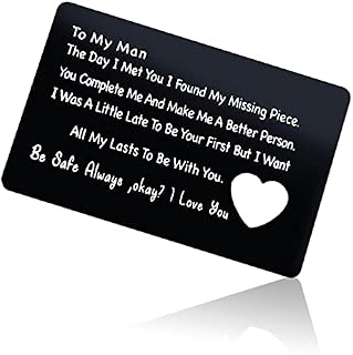 Anniversary Card Gift Couple Engraved Wallet Insert Card for Boyfriend Husband Men Metal Wallet Insert Card Boyfriend Gifts from Girlfriend Couple Gift for Men Deployment Gifts Wedding Birthday Gift