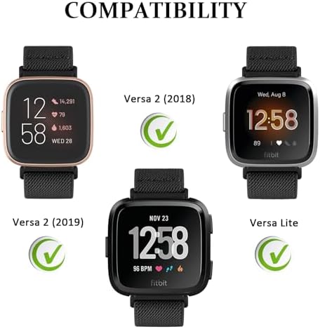 Wanme 3 Stück Armband für Fitbit Versa 2/Lite/SE, Weiches Verstellbares