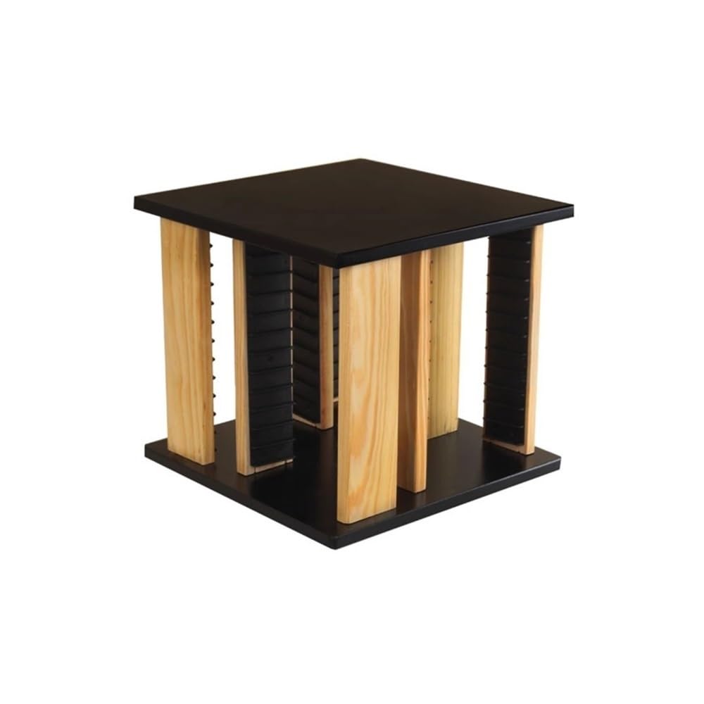 RYUQW3RE Cd Storage Rack Rotatable Wooden CD Record Rack Game Disc Storage Shelf