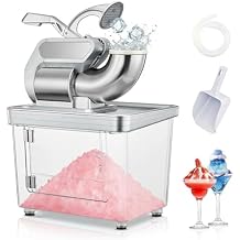 661lbs/H Commercial Ice Crusher Snow Cone Machine, Shaved Ice Machine with Dual Blade and Safety On/Off Switch for Home, Party, Restaurant, Bar